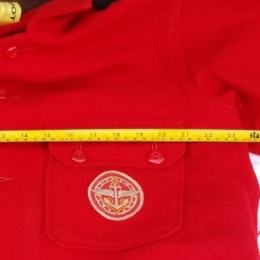 Vintage Red Wool Shirt Jacket XL XXL Chore Coat Workwear Overshirt - Picture 7 of 12